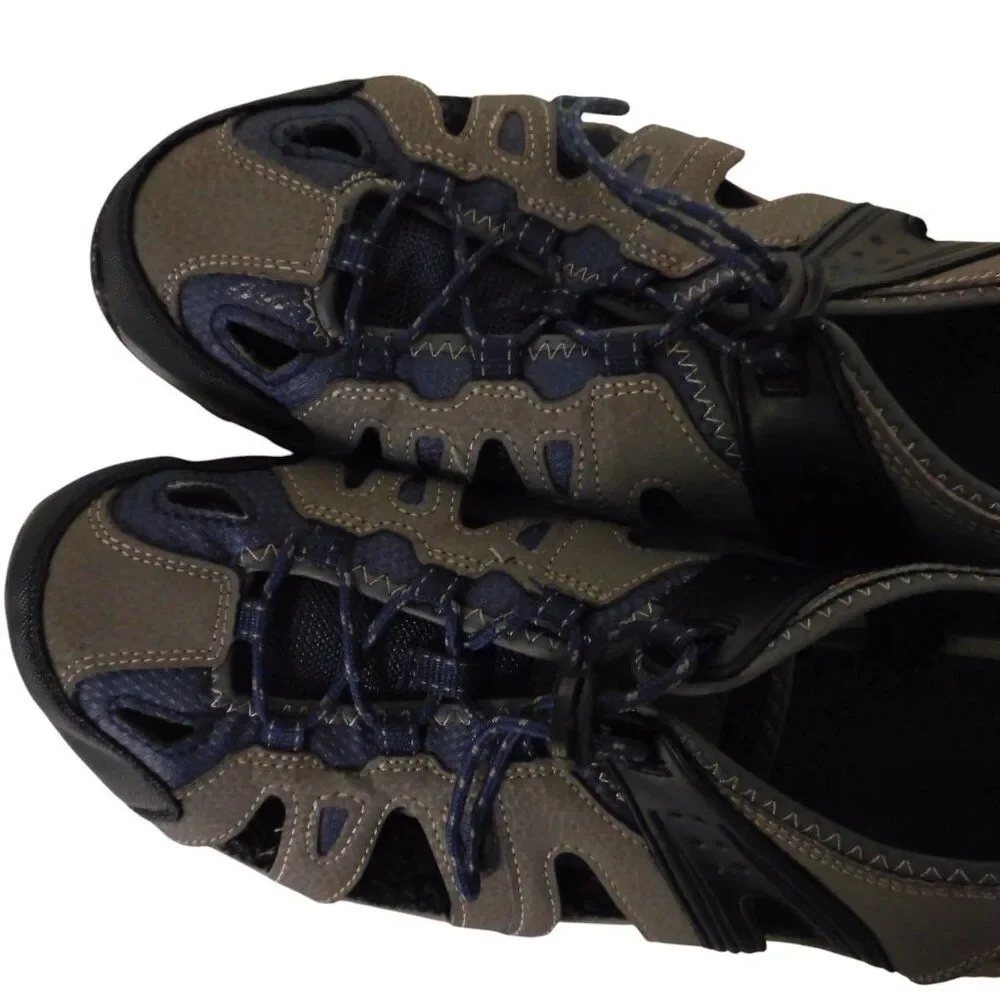 Ozark Trail Fisherman‎ Sandals Men Size 12 Gray Closed Toe Bungee Tie